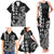 Cook Islands Vaa Polynesian Art Tattoo Family Matching Tank Maxi Dress and Hawaiian Shirt Black Color