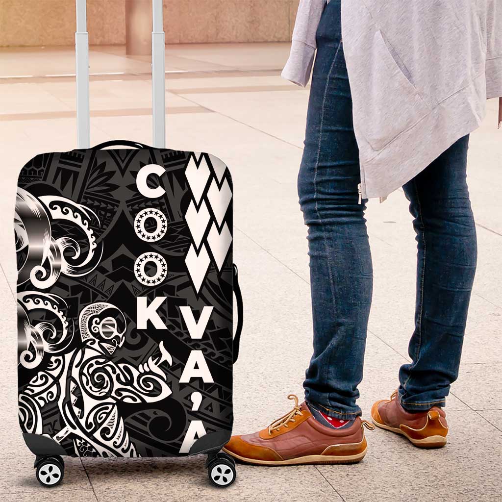 Cook Islands Vaa Polynesian Art Tattoo Luggage Cover Black Color