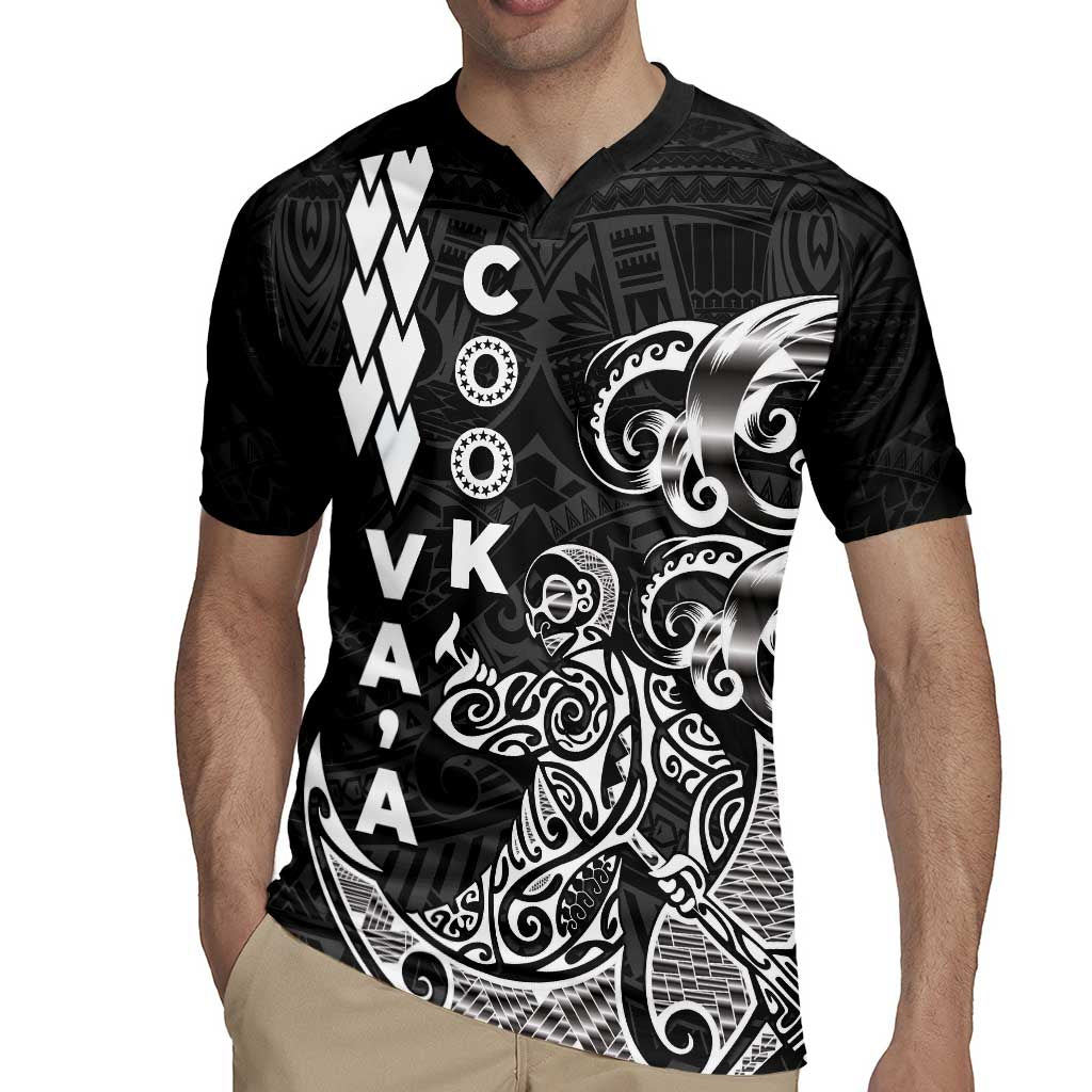 Cook Islands Vaa Polynesian Art Tattoo Rugby Jersey Black Color