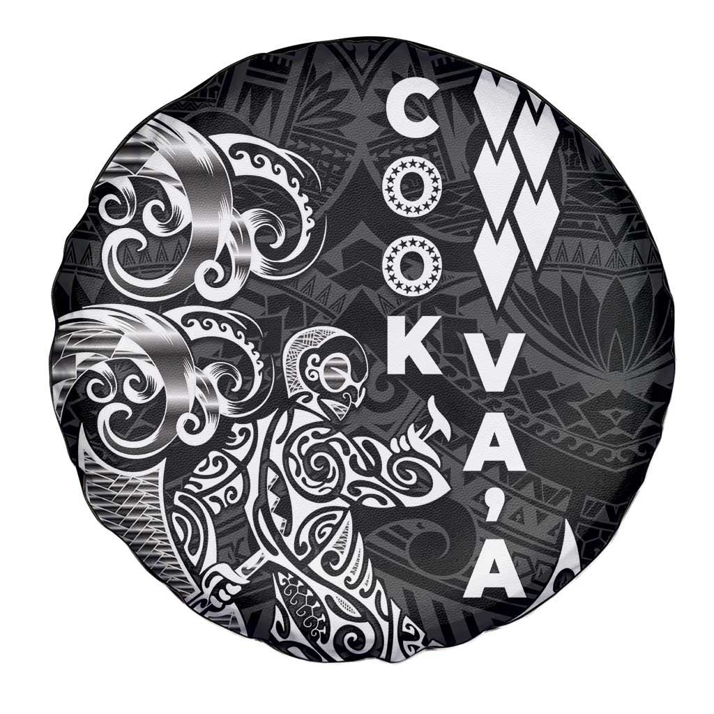Cook Islands Vaa Polynesian Art Tattoo Spare Tire Cover Black Color