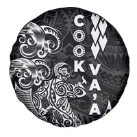 Cook Islands Vaa Polynesian Art Tattoo Spare Tire Cover Black Color