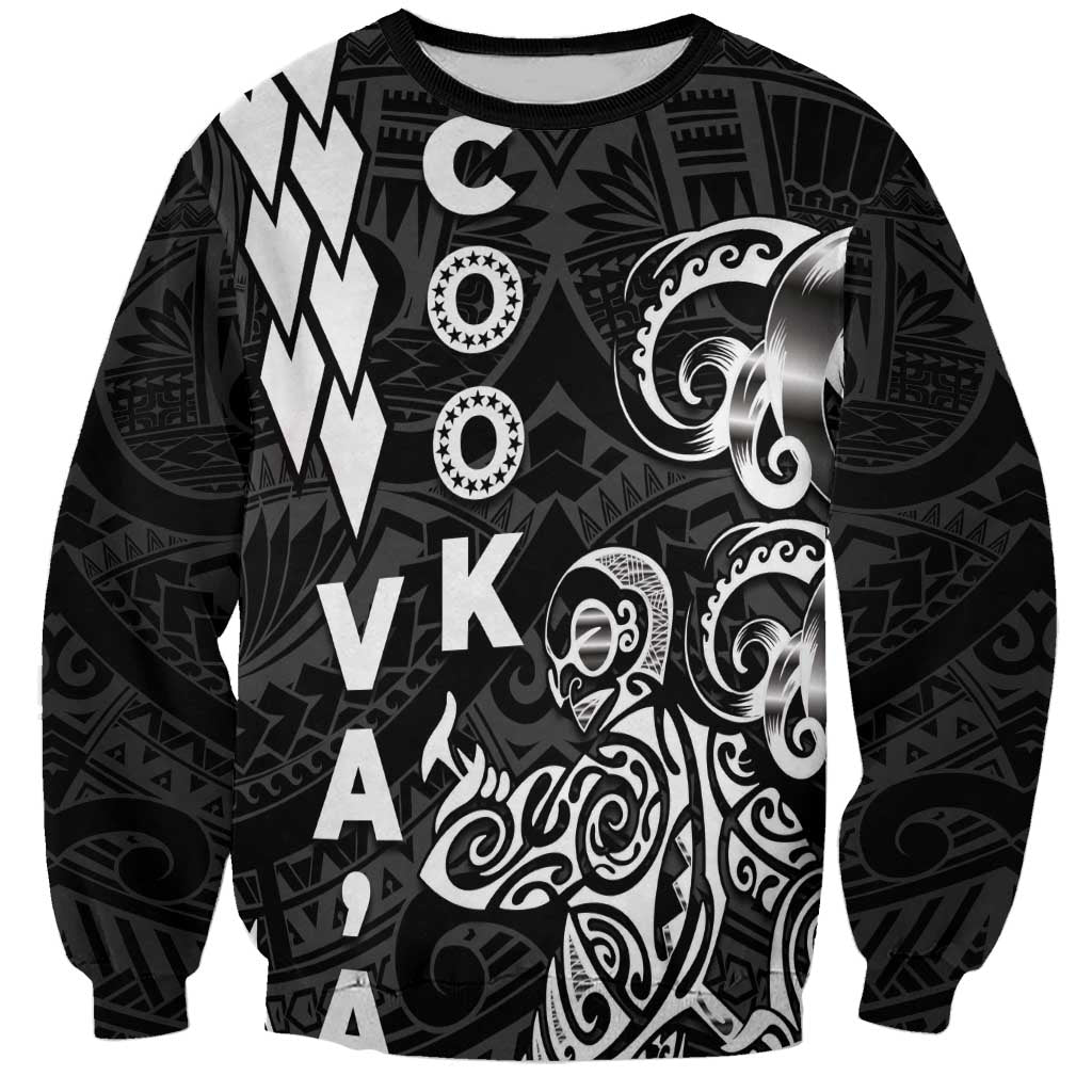 Cook Islands Vaa Polynesian Art Tattoo Sweatshirt Black Color