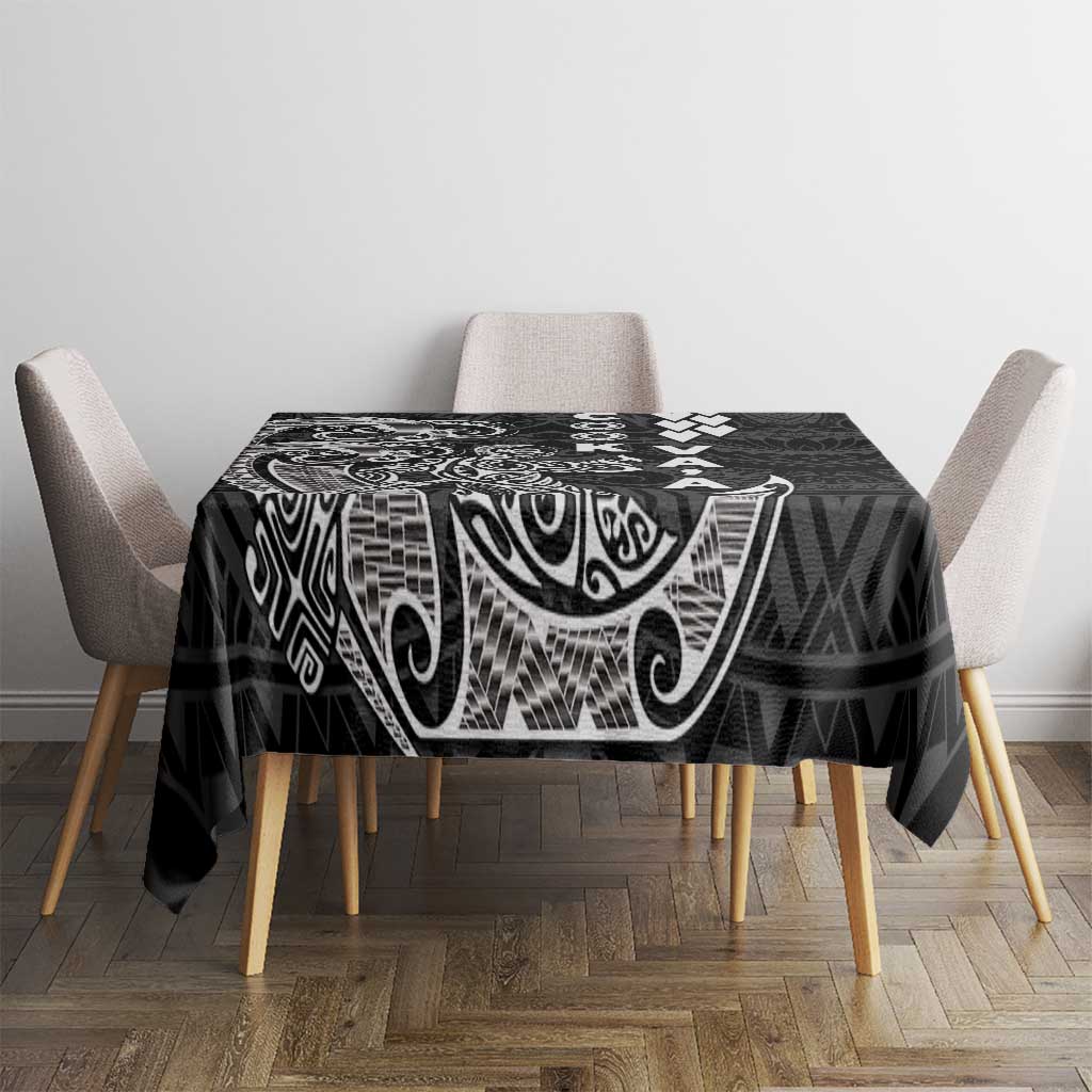 Cook Islands Vaa Polynesian Art Tattoo Tablecloth Black Color