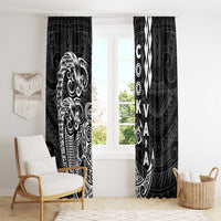 Cook Islands Vaa Polynesian Art Tattoo Window Curtain Black Color