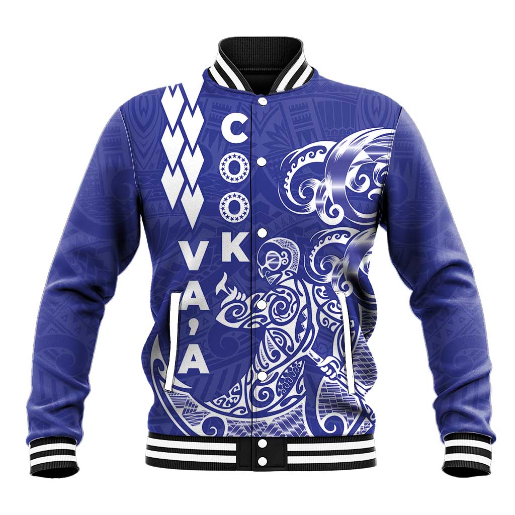 Cook Islands Vaa Polynesian Art Tattoo Baseball Jacket Blue Color