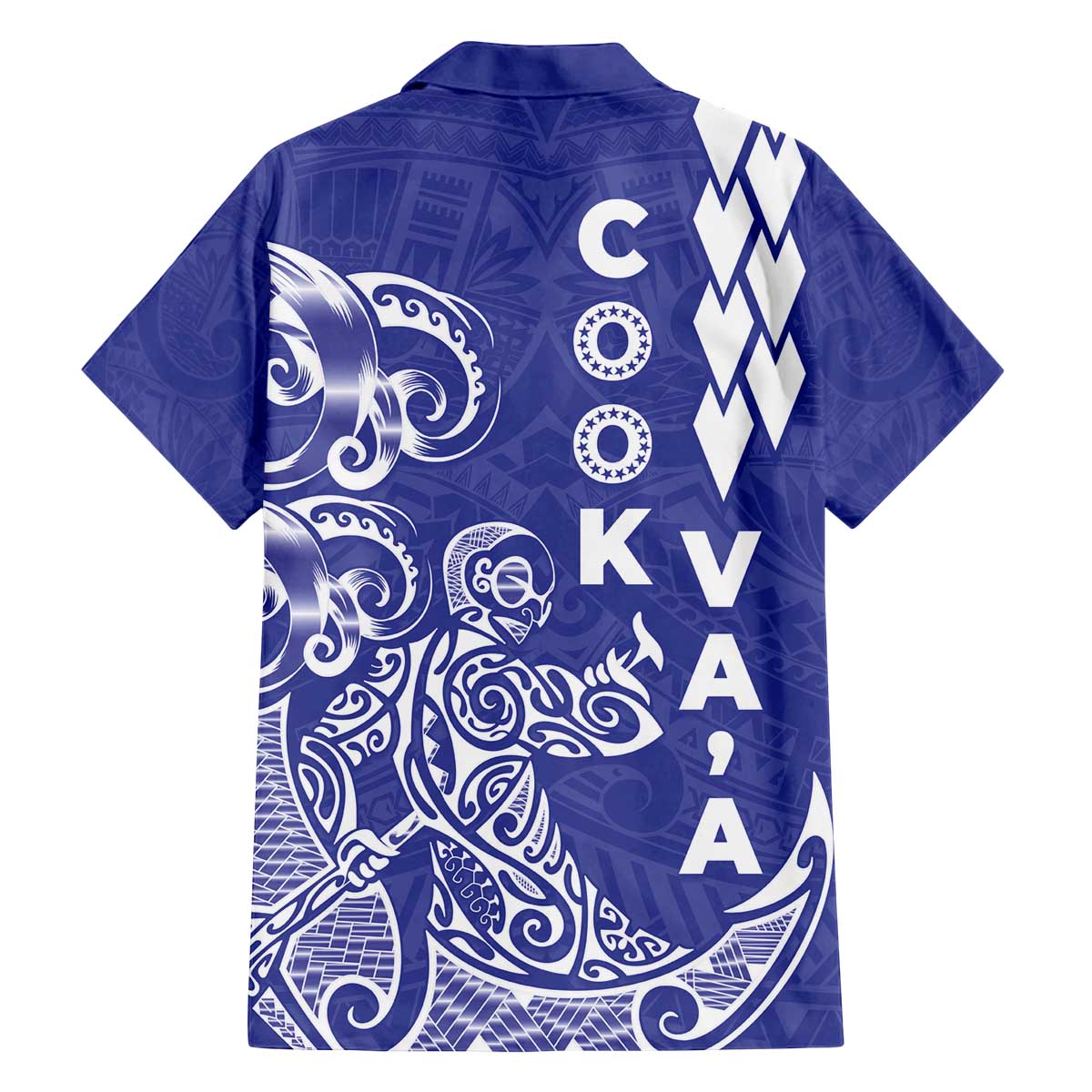 Cook Islands Vaa Polynesian Art Tattoo Family Matching Off The Shoulder Long Sleeve Dress and Hawaiian Shirt Blue Color