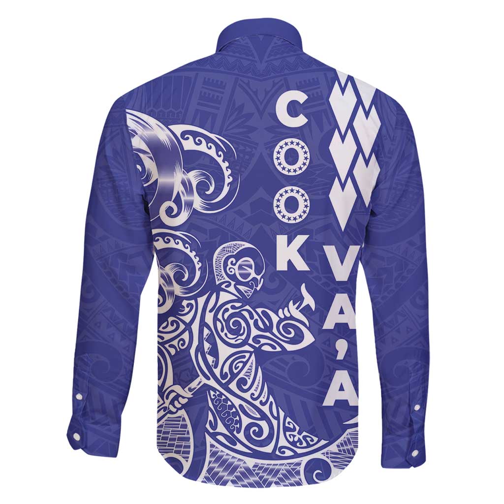 Cook Islands Va'a Polynesian Art Tattoo Family Matching Puletasi and Hawaiian Shirt Blue Color LT03 - Polynesian Pride