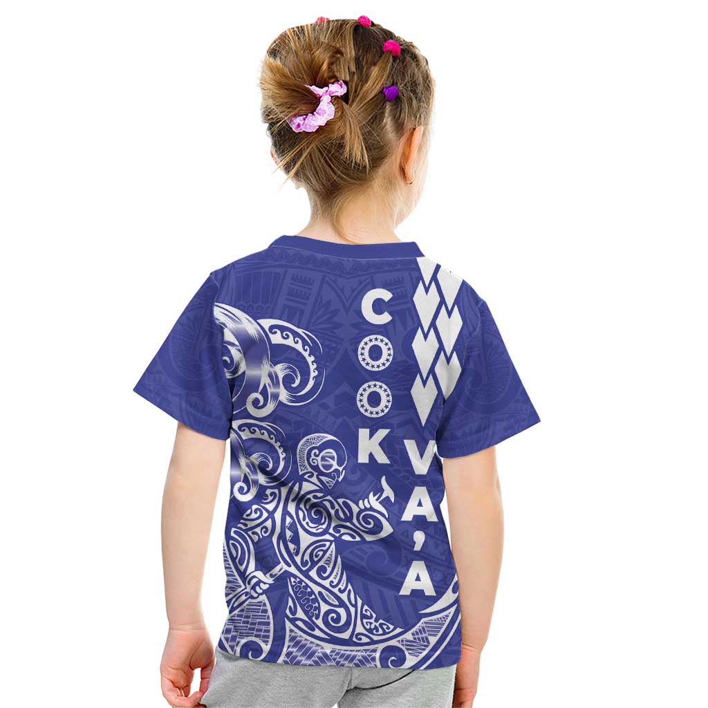 Cook Islands Vaa Polynesian Art Tattoo Kid T Shirt Blue Color