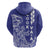 Cook Islands Vaa Polynesian Art Tattoo Zip Hoodie Blue Color