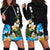 Hawaiian Plumeria and Turtle Hoodie Dress with Polynesian Tribal Art Pattern Vintage Vibes