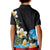 Hawaiian Plumeria and Turtle Kid Polo Shirt with Polynesian Tribal Art Pattern Vintage Vibes