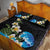 Hawaiian Plumeria and Turtle Quilt Bed Set with Polynesian Tribal Art Pattern Vintage Vibes