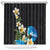 Hawaiian Plumeria and Turtle Shower Curtain with Polynesian Tribal Art Pattern Vintage Vibes