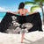 Hawaiian Plumeria and Turtle Sarong with Polynesian Tribal Art Pattern Grayscale Color