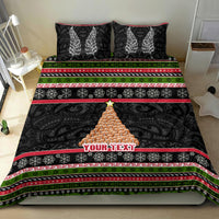 Personalized New Zealand Meri Kirihimete Bedding Set Maori Warrior with Rugby Christmas Tree LT03 - Polynesian Pride
