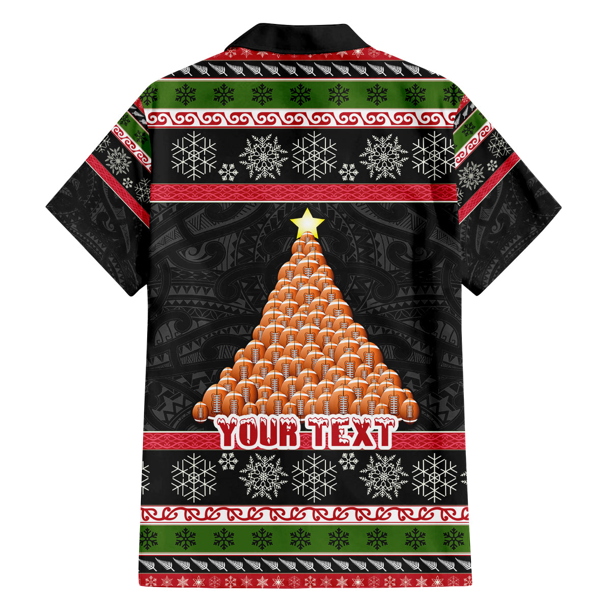 Personalized New Zealand Meri Kirihimete Family Matching Off Shoulder Long Sleeve Dress and Hawaiian Shirt Maori Warrior with Rugby Christmas Tree LT03 - Polynesian Pride