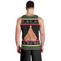 Personalized New Zealand Meri Kirihimete Men Tank Top Maori Warrior with Rugby Christmas Tree LT03 - Polynesian Pride
