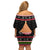 Personalized New Zealand Meri Kirihimete Off Shoulder Short Dress Maori Warrior with Rugby Christmas Tree LT03 - Polynesian Pride