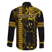 Custom Hawaii Family Matching Off Shoulder Short Dress and Hawaiian Shirt Ukelele and Hula Girl Mix Kakau Pattern LT03 - Polynesian Pride