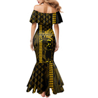 Custom Hawaii Mermaid Dress Ukelele and Hula Girl Mix Kakau Pattern LT03 - Polynesian Pride