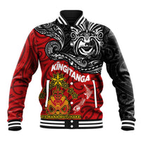 The Kingitanga - Maori King Movement Baseball Jacket Ko Te Mana Motuhake Emblem with Moko and Polynesian Art Tattoo