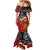 The Kingitanga - Maori King Movement Family Matching Mermaid Dress and Hawaiian Shirt Ko Te Mana Motuhake Emblem with Moko and Polynesian Art Tattoo