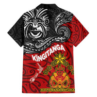 The Kingitanga - Maori King Movement Family Matching Tank Maxi Dress and Hawaiian Shirt Ko Te Mana Motuhake Emblem with Moko and Polynesian Art Tattoo