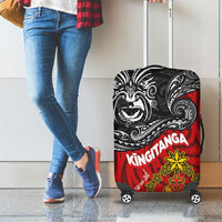 Maori King Movement Luggage Cover Ko Te Mana Motuhake Emblem with Moko and Polynesian Art Tattoo LT03 - Polynesian Pride