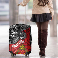 Maori King Movement Luggage Cover Ko Te Mana Motuhake Emblem with Moko and Polynesian Art Tattoo LT03 - Polynesian Pride