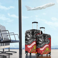 Maori King Movement Luggage Cover Ko Te Mana Motuhake Emblem with Moko and Polynesian Art Tattoo LT03 - Polynesian Pride