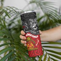 Maori King Movement Skinny Tumbler Ko Te Mana Motuhake Emblem with Moko and Polynesian Art Tattoo LT03 - Polynesian Pride