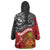 The Kingitanga - Maori King Movement Wearable Blanket Hoodie Ko Te Mana Motuhake Emblem with Moko and Polynesian Art Tattoo