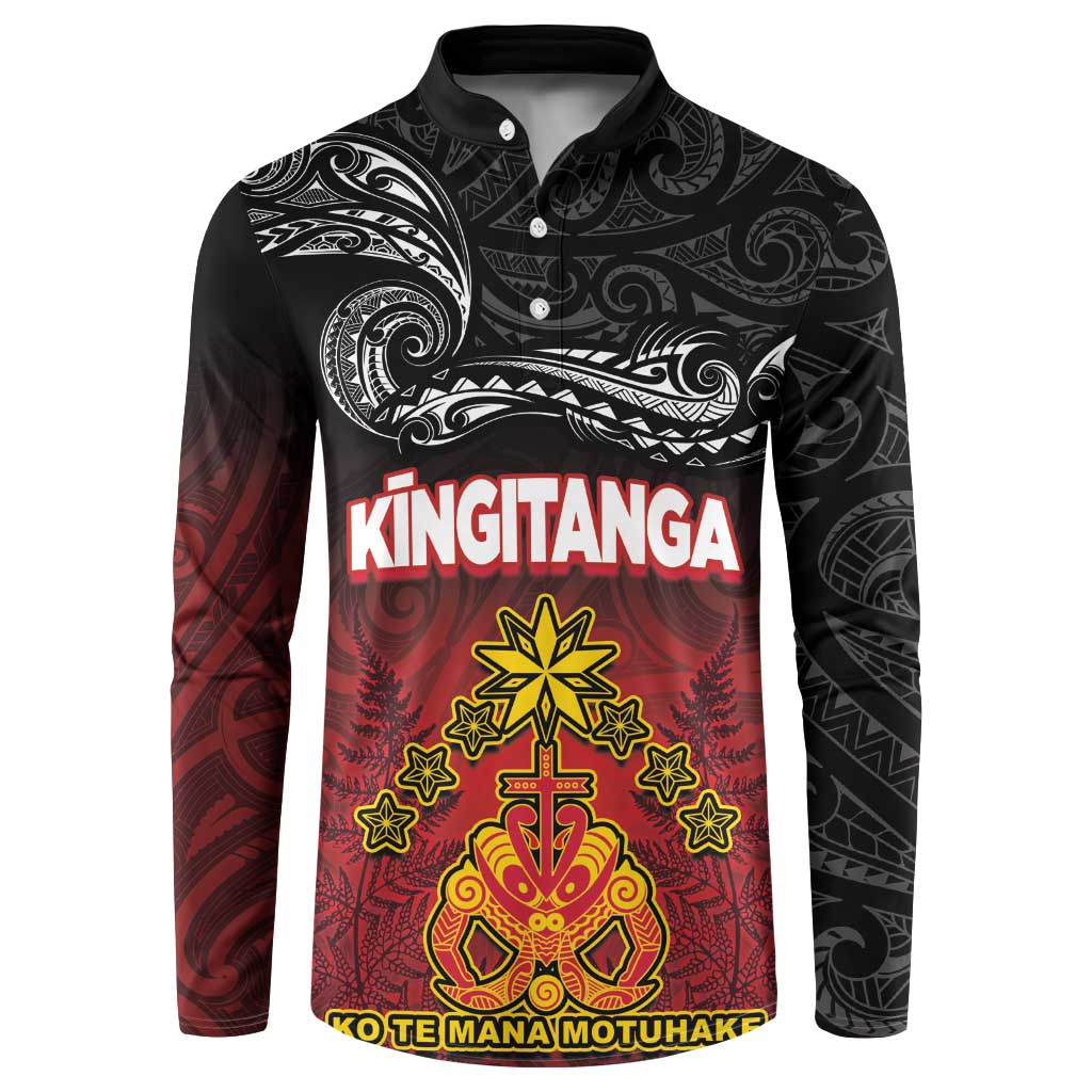 Personalised The Kingitanga - Maori King Movement Button Sweatshirt Ko Te Mana Motuhake Emblem with Silver Ferns and Polynesian Art Tattoo