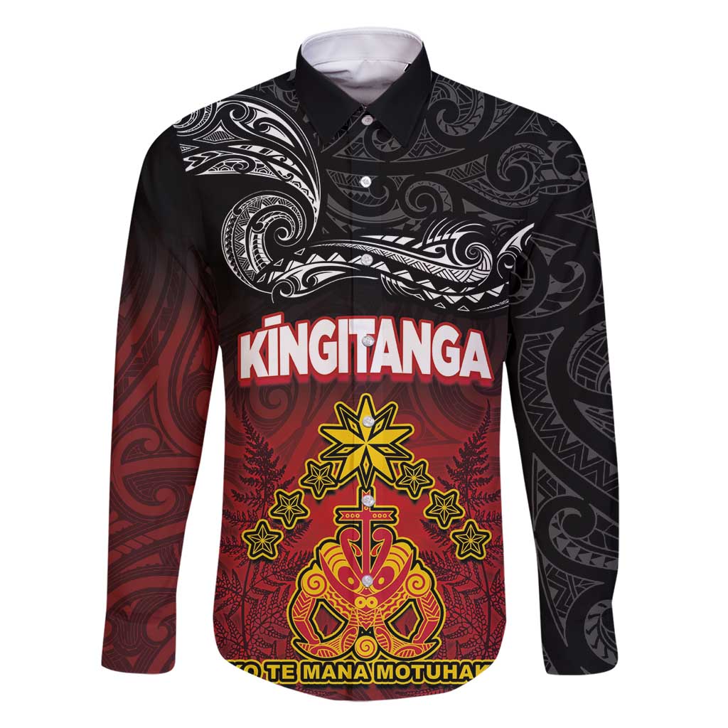 Personalised The Kingitanga - Maori King Movement Family Matching Mermaid Dress and Hawaiian Shirt Ko Te Mana Motuhake Emblem with Silver Ferns and Polynesian Art Tattoo