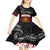 Personalised The Kingitanga - Maori King Movement Kid Short Sleeve Dress Ko Te Mana Motuhake Emblem with Silver Ferns and Polynesian Art Tattoo