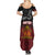 Personalised The Kingitanga - Maori King Movement Summer Maxi Dress Ko Te Mana Motuhake Emblem with Silver Ferns and Polynesian Art Tattoo