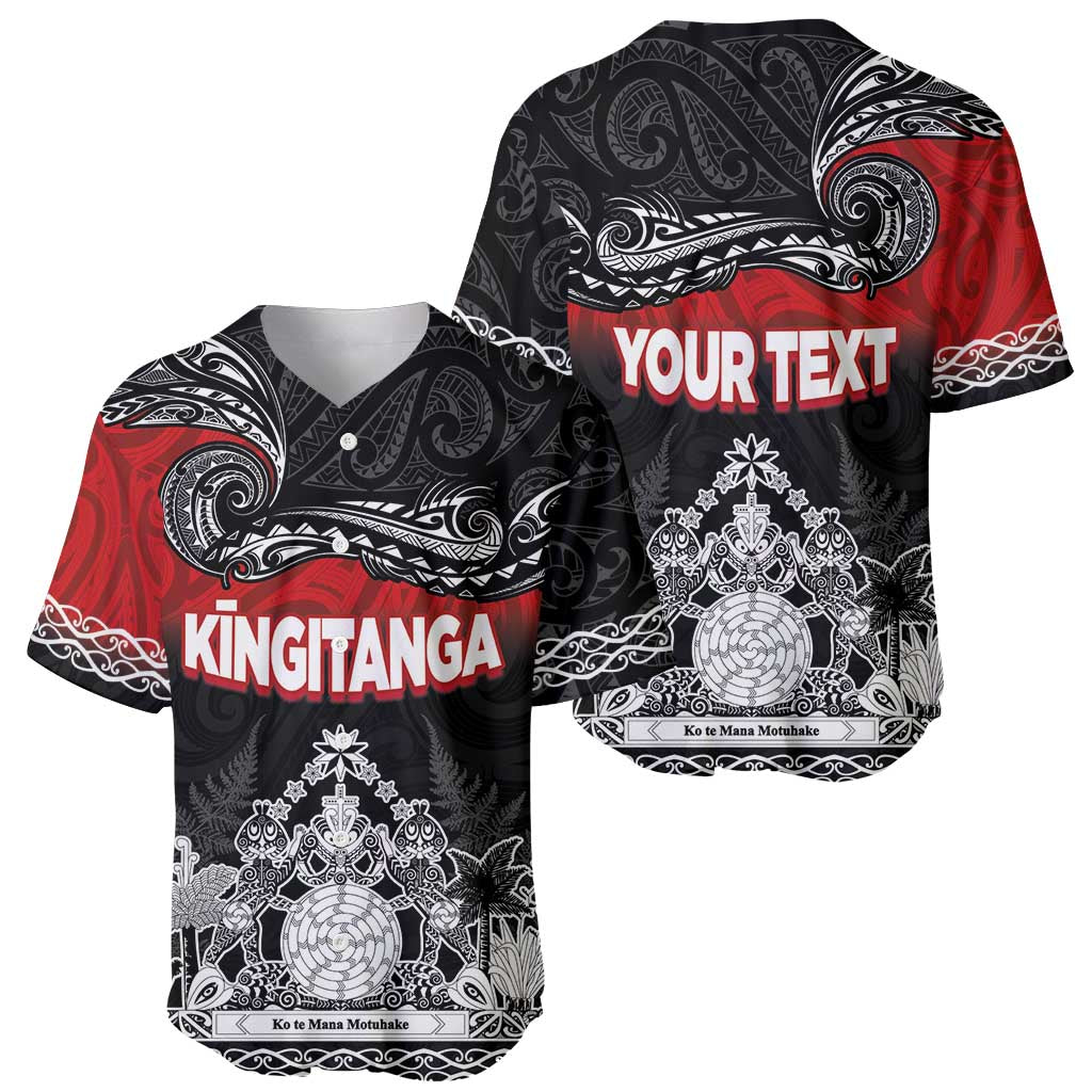 Personalised The Kingitanga - Maori King Movement Baseball Jersey Te Paki-o-Matariki with Silver Ferns and Polynesian Art Tattoo