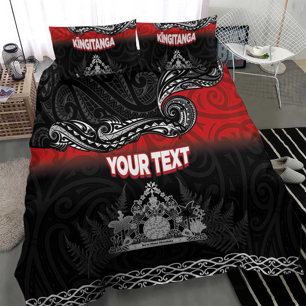 Personalised The Kingitanga - Maori King Movement Bedding Set Te Paki-o-Matariki with Silver Ferns and Polynesian Art Tattoo