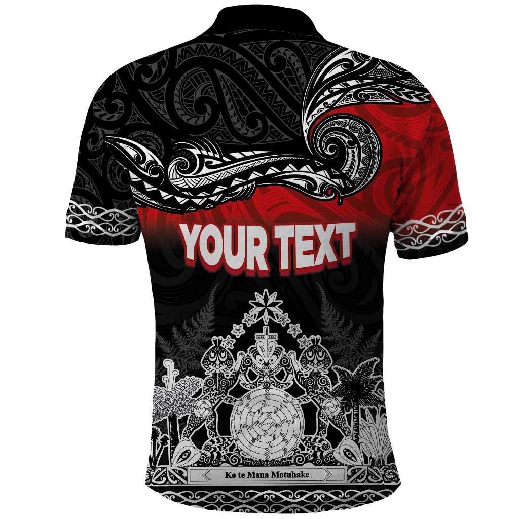 Personalised The Kingitanga - Maori King Movement Polo Shirt Te Paki-o-Matariki with Silver Ferns and Polynesian Art Tattoo