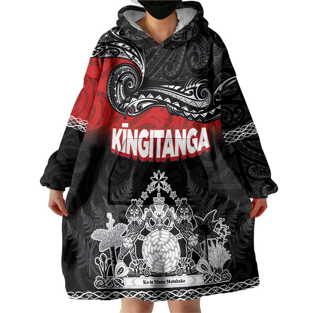 Personalised The Kingitanga - Maori King Movement Wearable Blanket Hoodie Te Paki-o-Matariki with Silver Ferns and Polynesian Art Tattoo