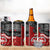 Maori Kotahitanga 4 in 1 Can Cooler Tumbler Aotearoa Spirit with Maori Mask and Polynesian Art Tattoo LT03