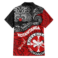 Maori Kotahitanga Family Matching Off Shoulder Short Dress and Hawaiian Shirt Aotearoa Spirit with Maori Mask and Polynesian Art Tattoo LT03 - Polynesian Pride