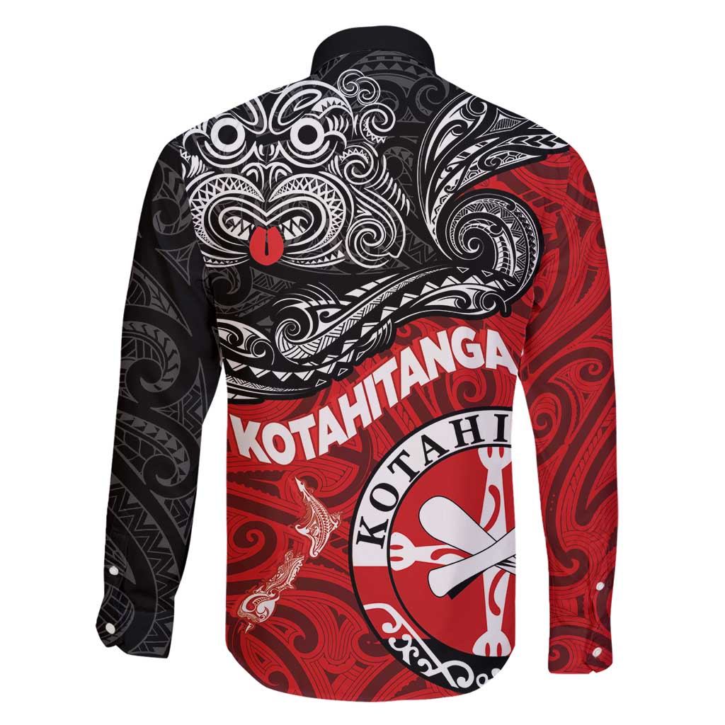 Maori Kotahitanga Family Matching Off Shoulder Short Dress and Hawaiian Shirt Aotearoa Spirit with Maori Mask and Polynesian Art Tattoo LT03 - Polynesian Pride