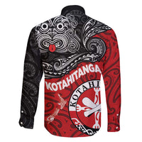 Maori Kotahitanga Family Matching Tank Maxi Dress and Hawaiian Shirt Aotearoa Spirit with Maori Mask and Polynesian Art Tattoo