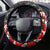 Maori Kotahitanga Steering Wheel Cover Aotearoa Spirit with Maori Mask and Polynesian Art Tattoo