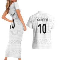 Custom Tonga Ngatu Art Rugby Mate Ma'a Couples Matching Short Sleeve Bodycon Dress and Hawaiian Shirt - Polynesian Pride