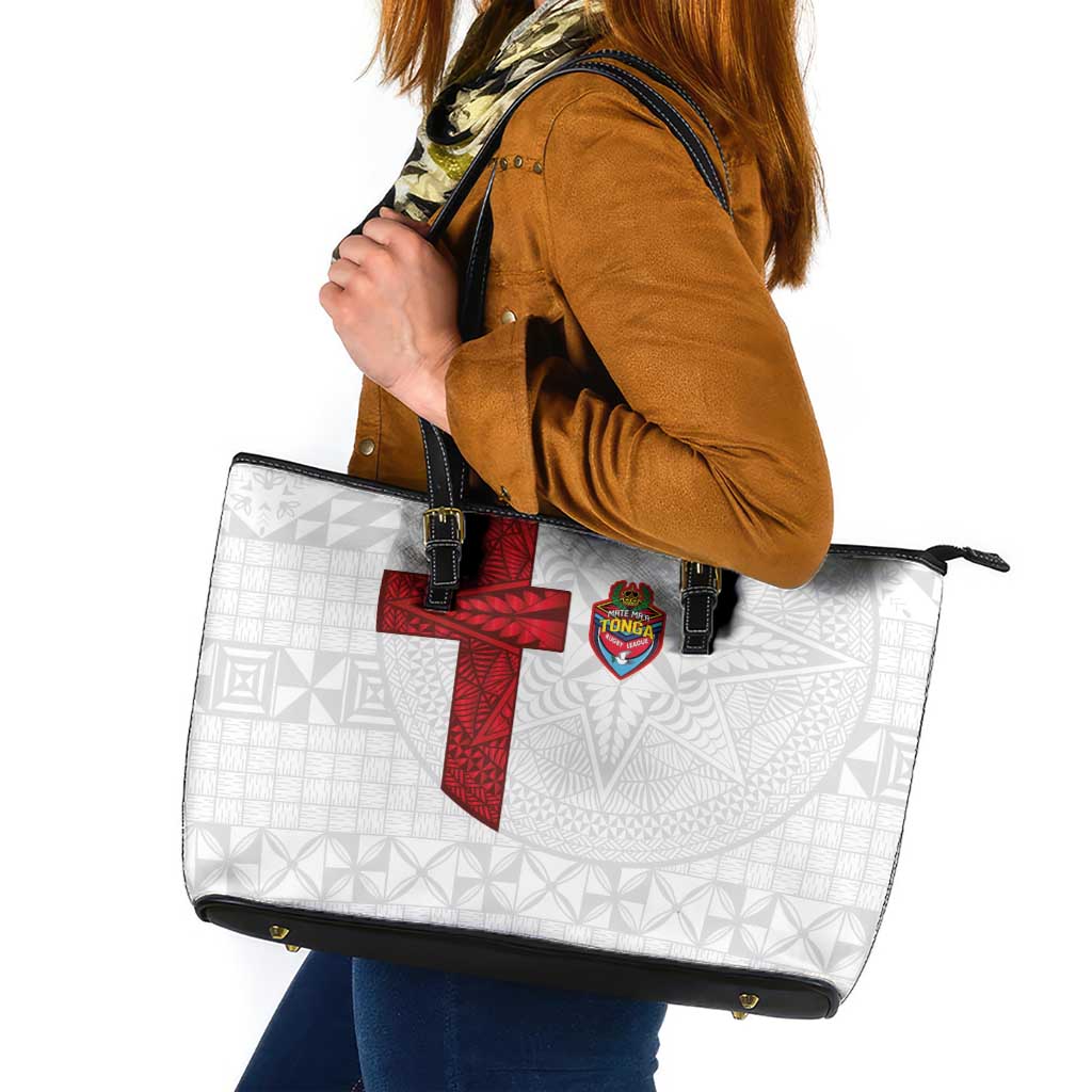 Tonga Ngatu Art Rugby Mate Ma'a Leather Tote Bag - Polynesian Pride