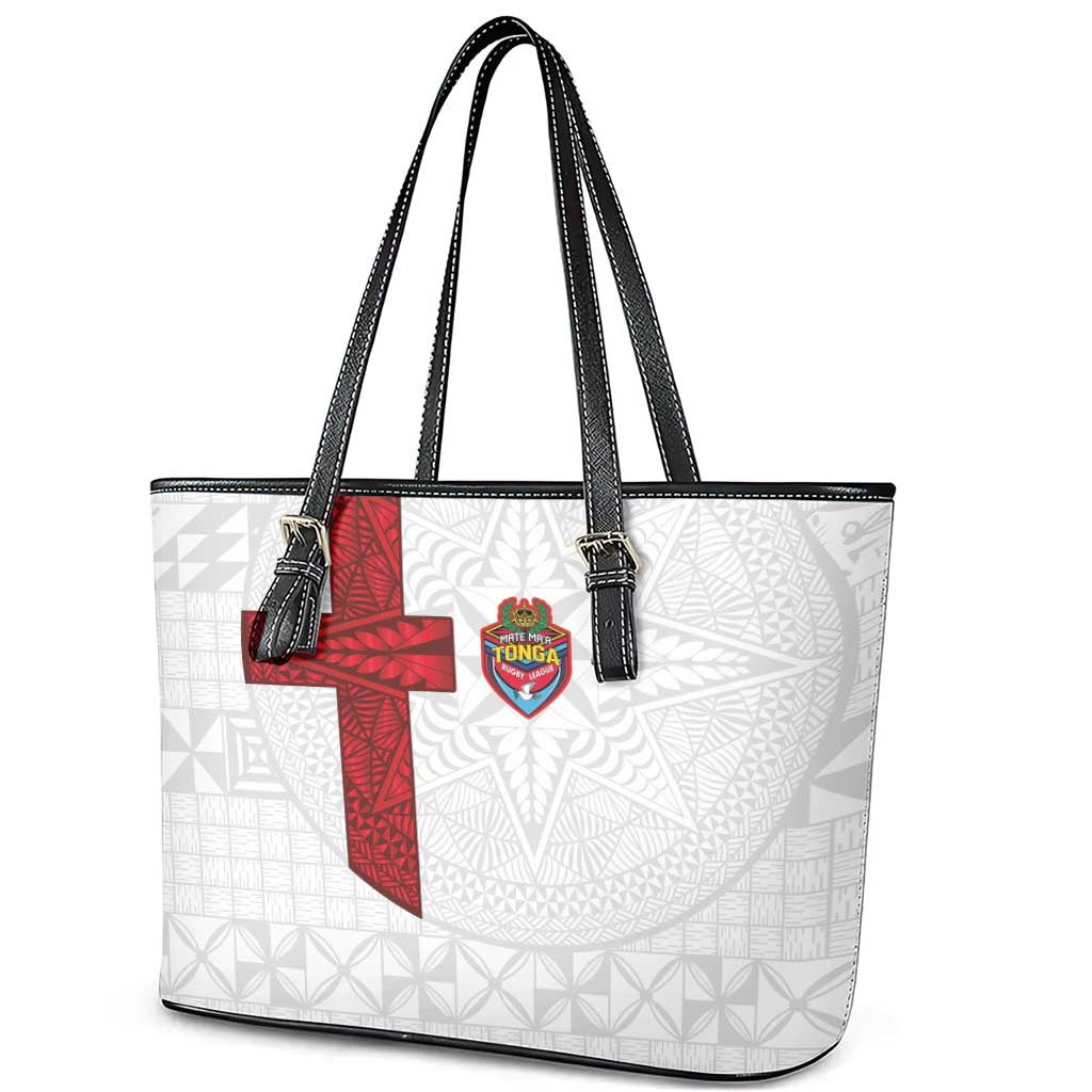 Tonga Ngatu Art Rugby Mate Ma'a Leather Tote Bag - Polynesian Pride