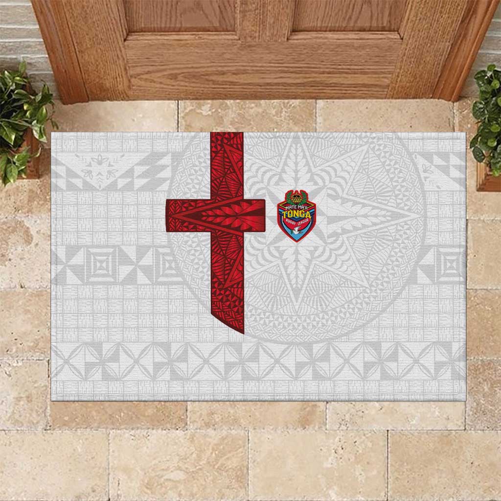 Tonga Ngatu Art Rugby Mate Ma'a Rubber Doormat - Polynesian Pride