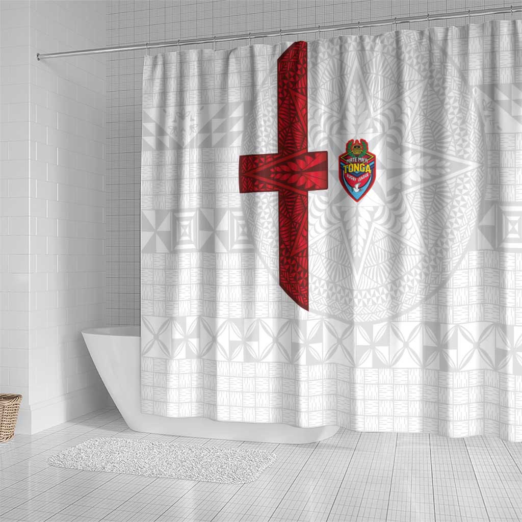 Tonga Ngatu Art Rugby Mate Ma'a Shower Curtain - Polynesian Pride